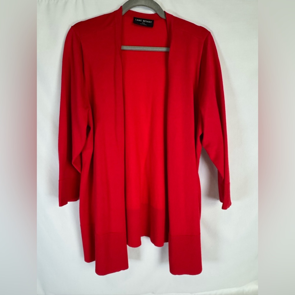 Lane Bryant Red Open Front Cardigan - 18/20